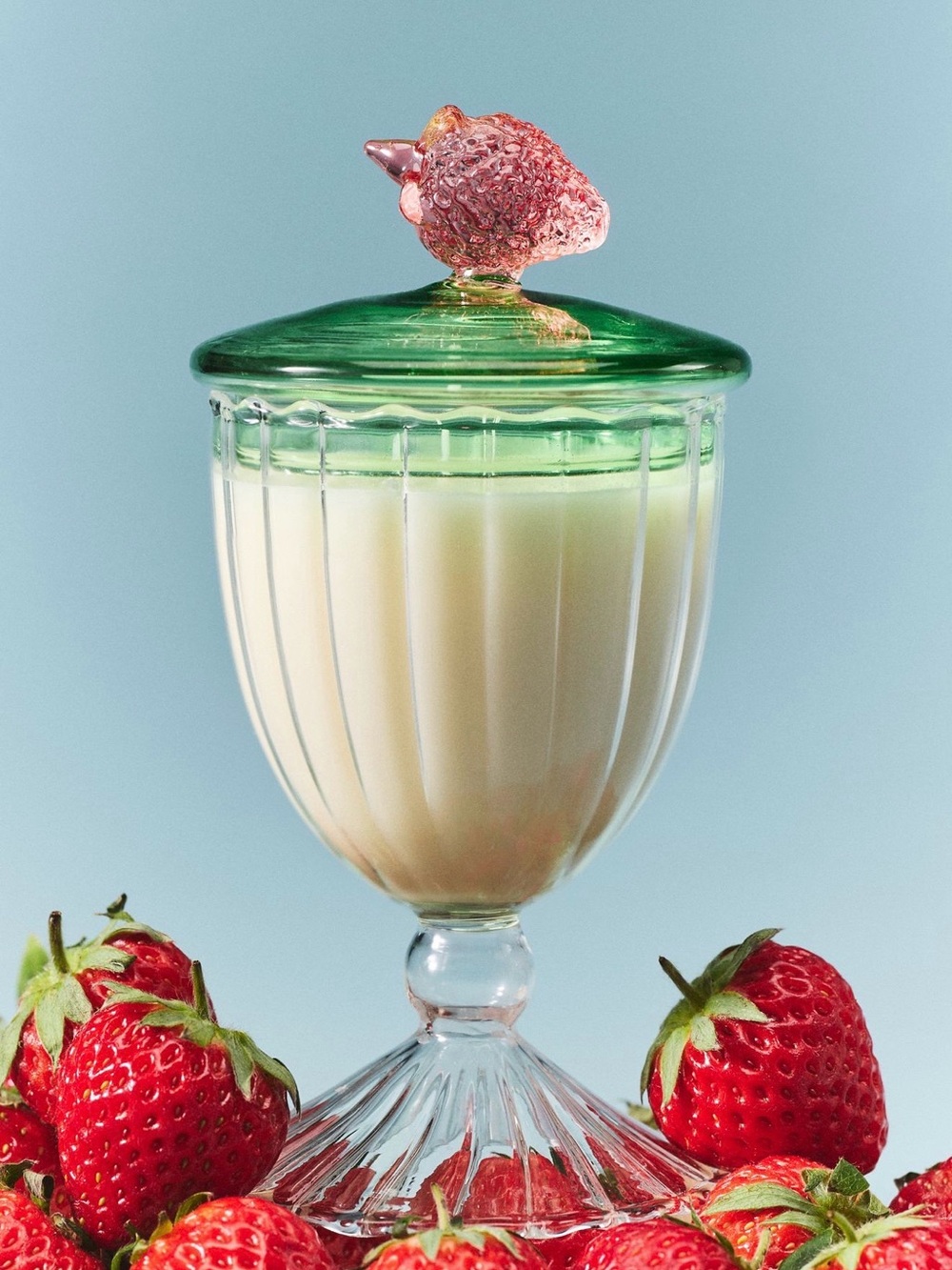 Astrid Fruity Strawberry & Blonde Wood Scented Glass Candle from Anthropologie